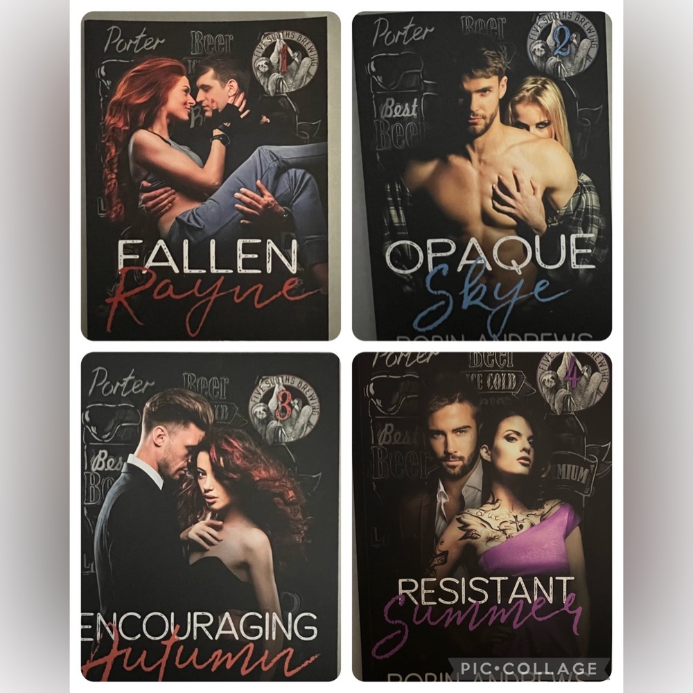 Series of four contemporary romance novels all signed by the author.